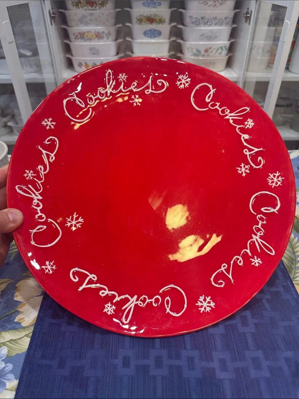 Hallmark Red Ceramic 'Cookies' Holiday Serving Plate 14.5